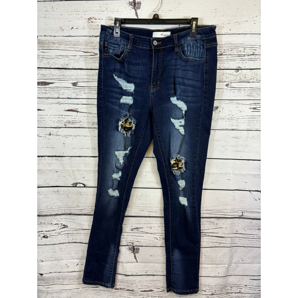Women's KanCan Jeans Size XL Blue Distressed
